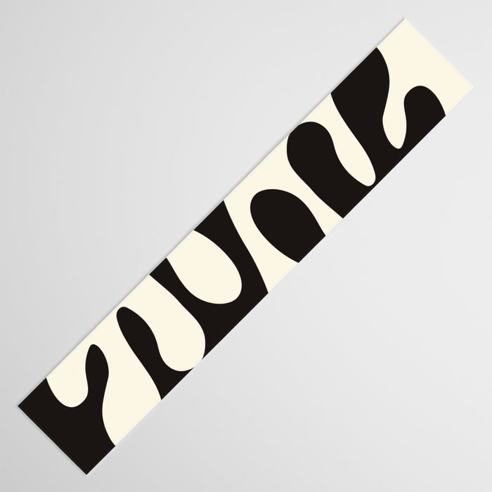 Matisse Inspired Yin Yang Leaf Cutouts in Black & Off White Table Runner Gallery Image 3