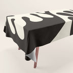Matisse Inspired Yin Yang Leaf Cutouts in Black & Off White Tablecloth Gallery Image 1