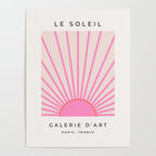 Le Soleil | 01 - Retro Sun Print Pink Aesthetic Preppy Decor Modern Abstract Sunshine Poster Gallery Image 4