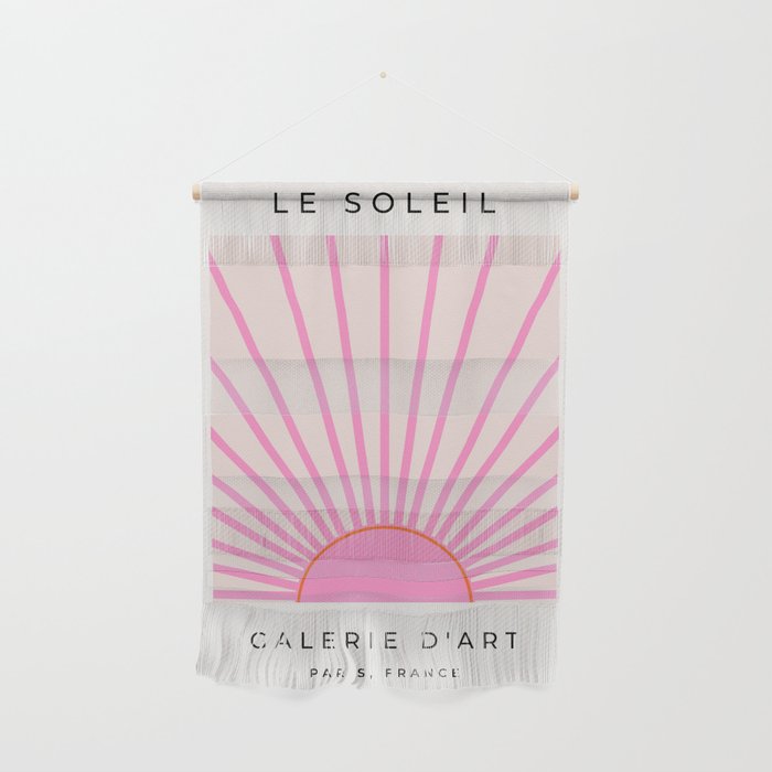 Le Soleil | 01 - Retro Sun Print Pink Aesthetic Preppy Decor Modern Abstract Sunshine Wall Hanging Gallery Image 1