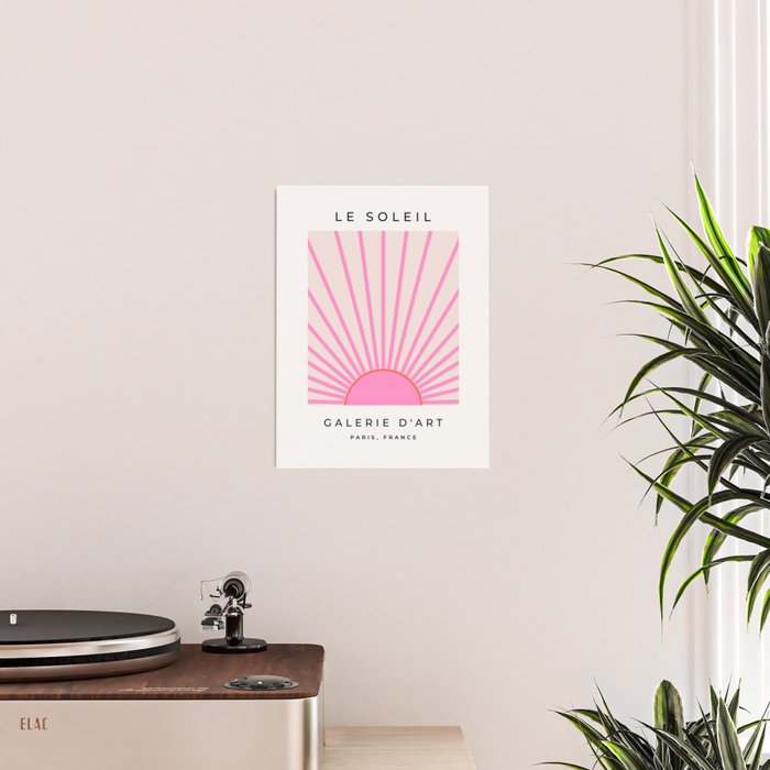 Le Soleil | 01 - Retro Sun Print Pink Aesthetic Preppy Decor Modern Abstract Sunshine Poster Gallery Image 2