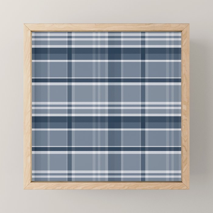 Blue Plaid Pattern, Geometric Art Mini Art Print Gallery Image 1