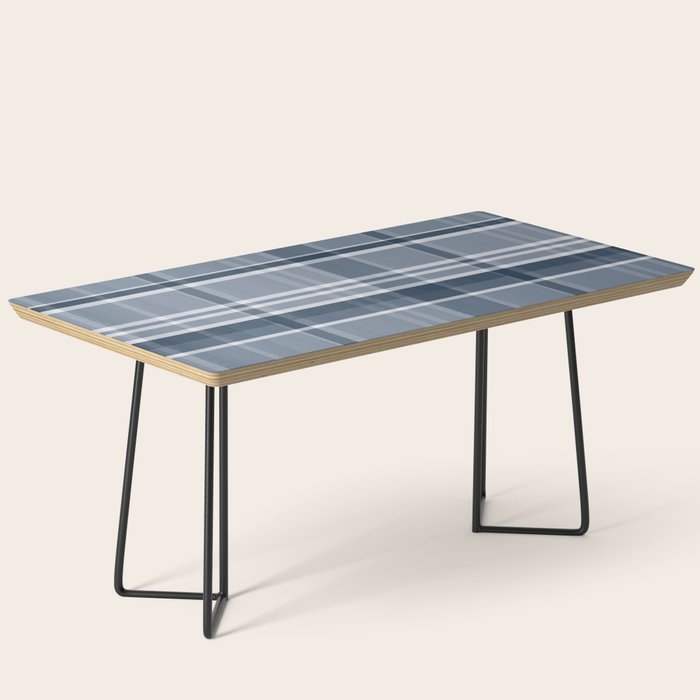 Blue Plaid Pattern, Geometric Art Coffee Table Gallery Image 1