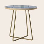 Blue Plaid Pattern, Geometric Art Side Table Gallery Image 1