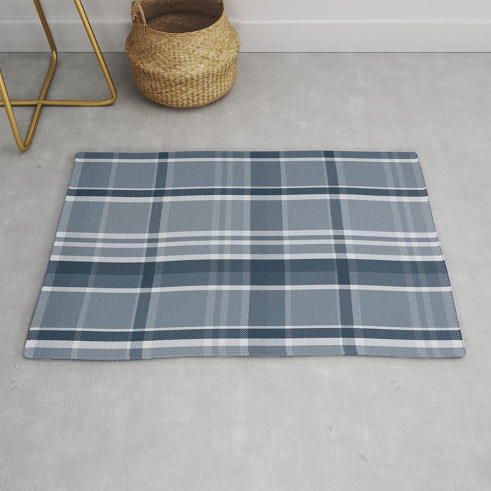 Blue Plaid Pattern, Geometric Art Rug Gallery Image 1