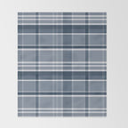Blue Plaid Pattern, Geometric Art Throw Blanket Gallery Image 2