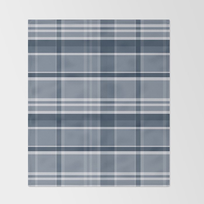 Blue Plaid Pattern, Geometric Art Throw Blanket Gallery Image 2