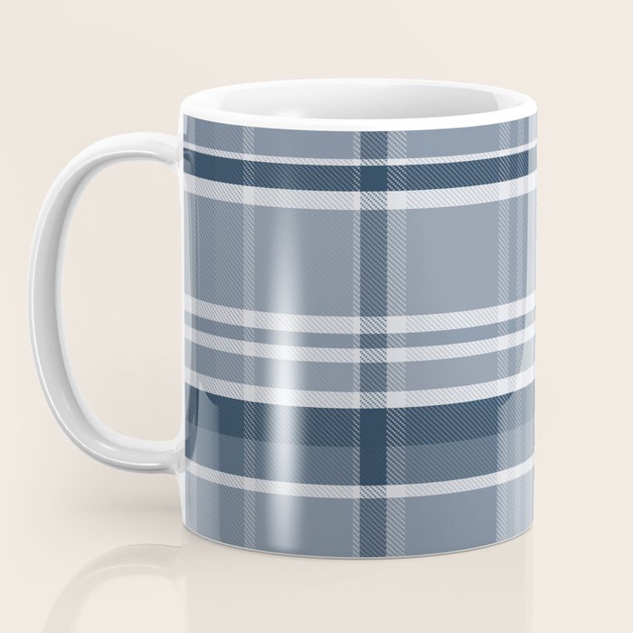 Blue Plaid Pattern, Geometric Art Coffee Mug Gallery Image 3