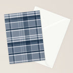 Blue Plaid Pattern, Geometric Art Stationery Card Gallery Image 2