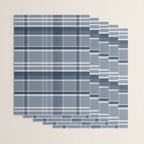 Blue Plaid Pattern, Geometric Art Wrapping Paper Gallery Image 3