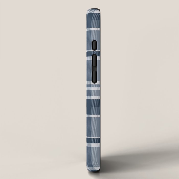 Blue Plaid Pattern, Geometric Art iPhone Case Gallery Image 2