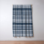 Blue Plaid Pattern, Geometric Art Window Curtain Gallery Image 3