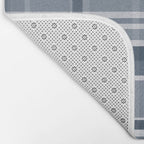 Blue Plaid Pattern, Geometric Art Bath Mat Gallery Image 2
