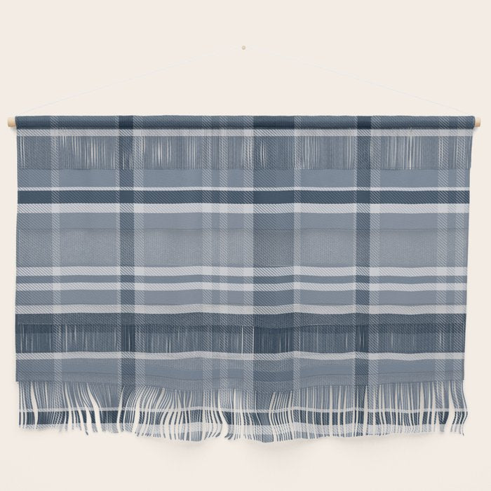 Blue Plaid Pattern, Geometric Art Wall Hanging Gallery Image 1