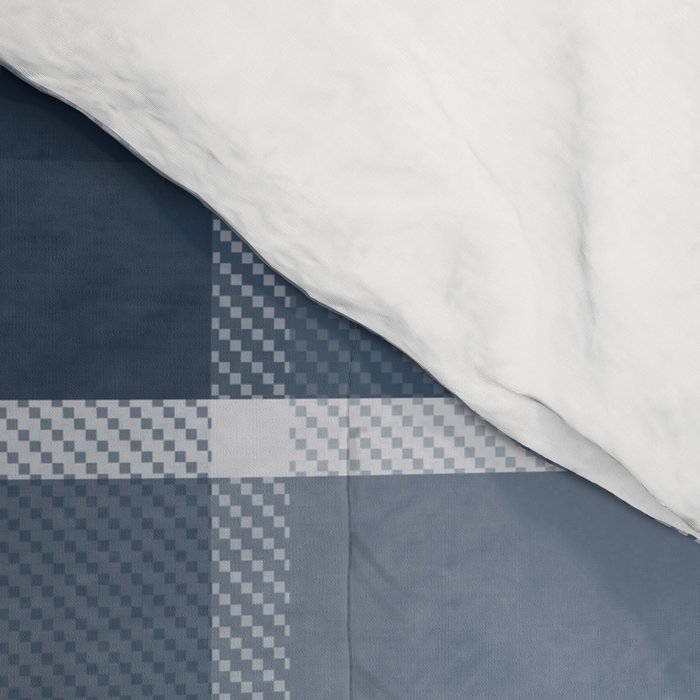 Blue Plaid Pattern, Geometric Art Comforter Gallery Image 4
