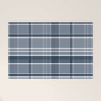 Blue Plaid Pattern, Geometric Art Welcome Mat Gallery Image 1