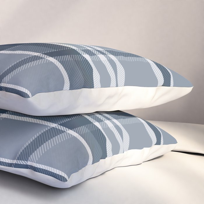 Blue Plaid Pattern, Geometric Art Pillow Sham Gallery Image 3