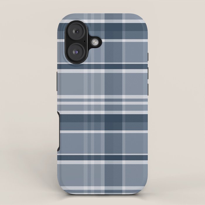 Blue Plaid Pattern, Geometric Art iPhone Case Gallery Image 1