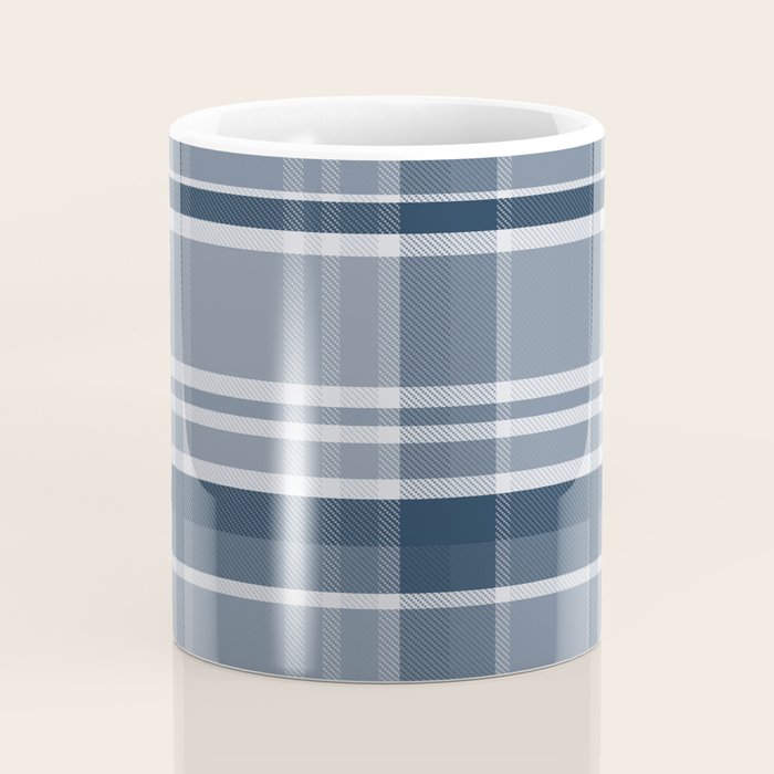 Blue Plaid Pattern, Geometric Art Coffee Mug Gallery Image 4