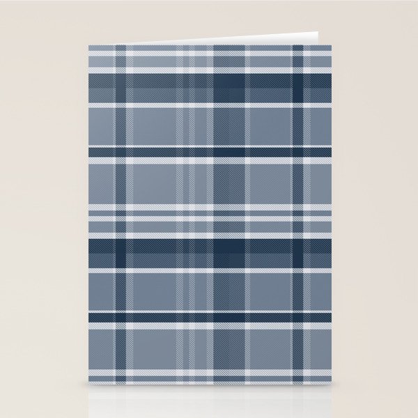 Blue Plaid Pattern, Geometric Art Stationery Card Gallery Image 1