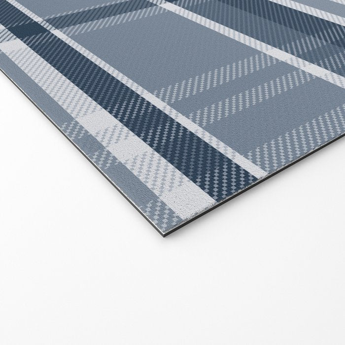 Blue Plaid Pattern, Geometric Art Welcome Mat Gallery Image 2