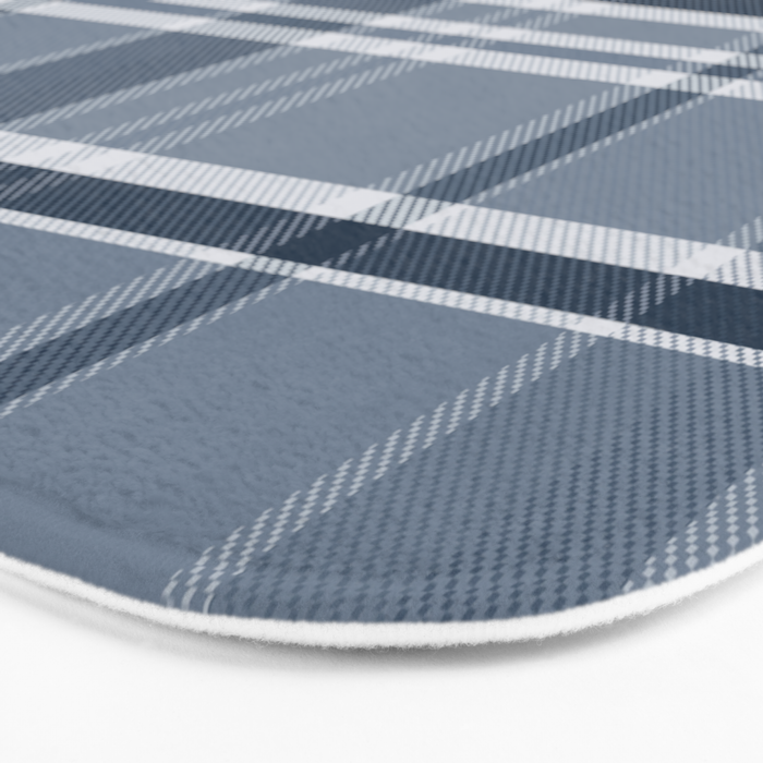 Blue Plaid Pattern, Geometric Art Bath Mat Gallery Image 3