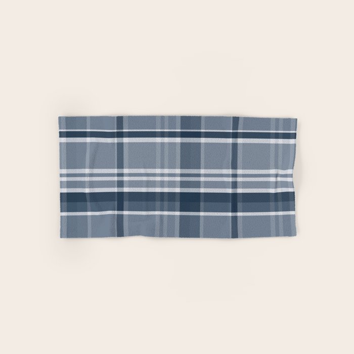Blue Plaid Pattern, Geometric Art Bath Towel Gallery Image 1
