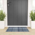 Blue Plaid Pattern, Geometric Art Welcome Mat Gallery Image 3