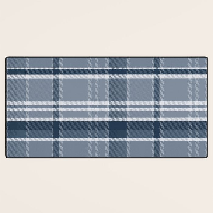 Blue Plaid Pattern, Geometric Art Desk Mat Gallery Image 3