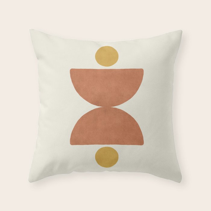 Half-circle Balance - Orange Throw Pillow Gallery Image 1