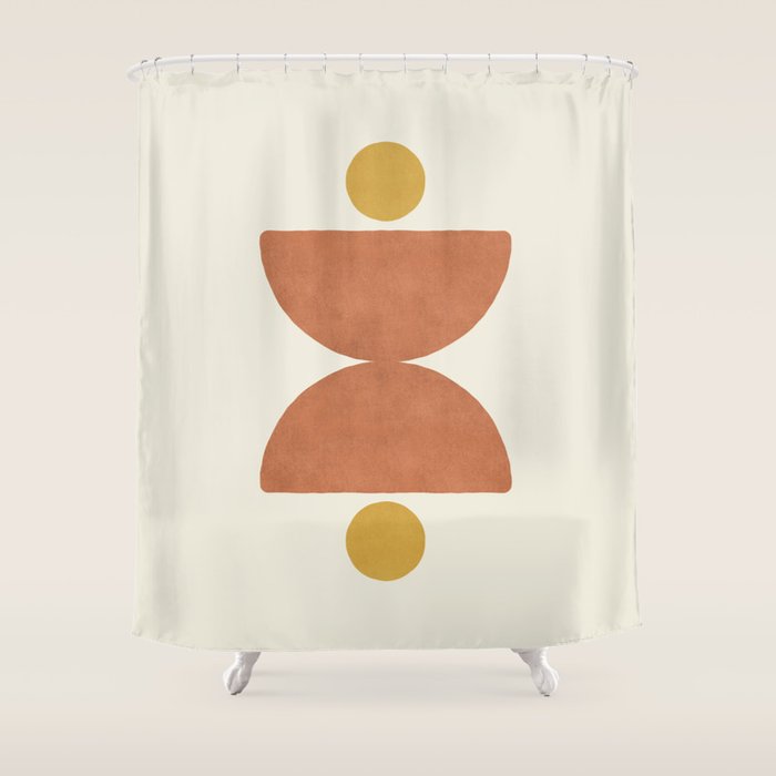 Half-circle Balance - Orange Shower Curtain Gallery Image 1