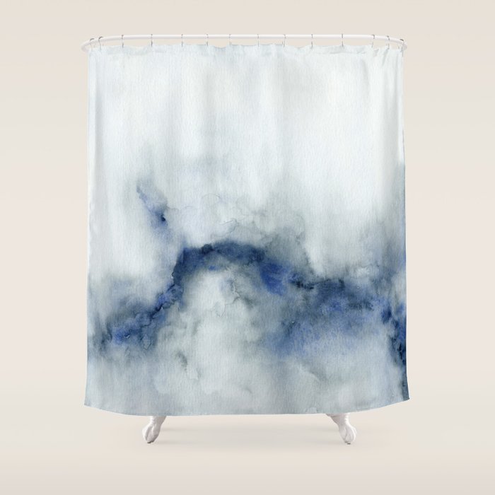 Indigo Abstract Painting | No.3 Shower Curtain Gallery Image 1