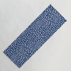 Handmade polka dot brush strokes (white/navy blue) Yoga Mat Gallery Image 1