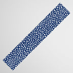 Handmade polka dot brush strokes (white/navy blue) Table Runner Gallery Image 3