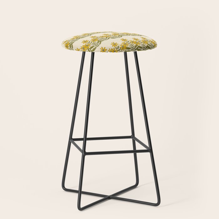 Sunflower - Block Print Stool Gallery Image 1