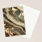White Gold Agate Abstract Stationery Card Gallery Image 2