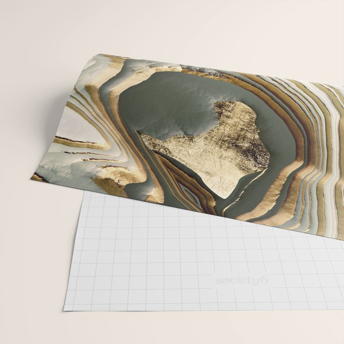 White Gold Agate Abstract Wrapping Paper Gallery Image 2
