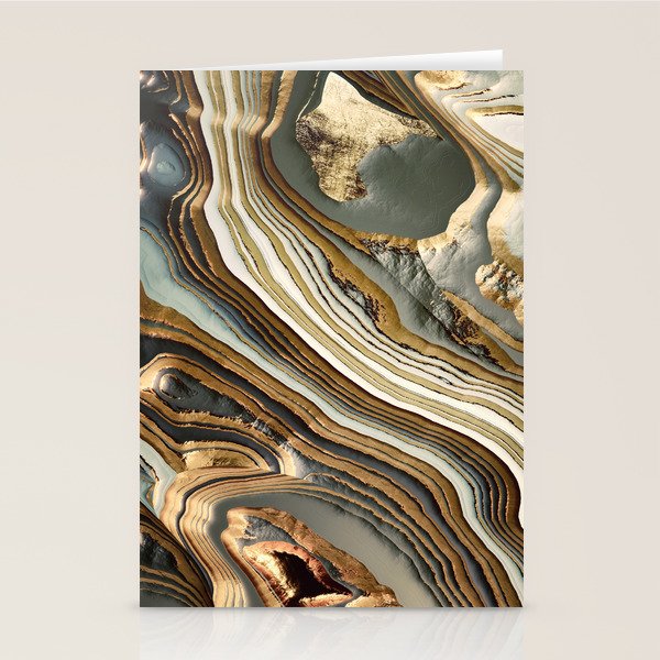 White Gold Agate Abstract Stationery Card Gallery Image 2