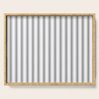 Gray blue ticking stripes Serving Tray Gallery Image 1