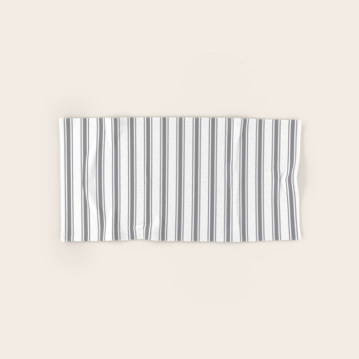 Gray blue ticking stripes Bath Towel Gallery Image 1