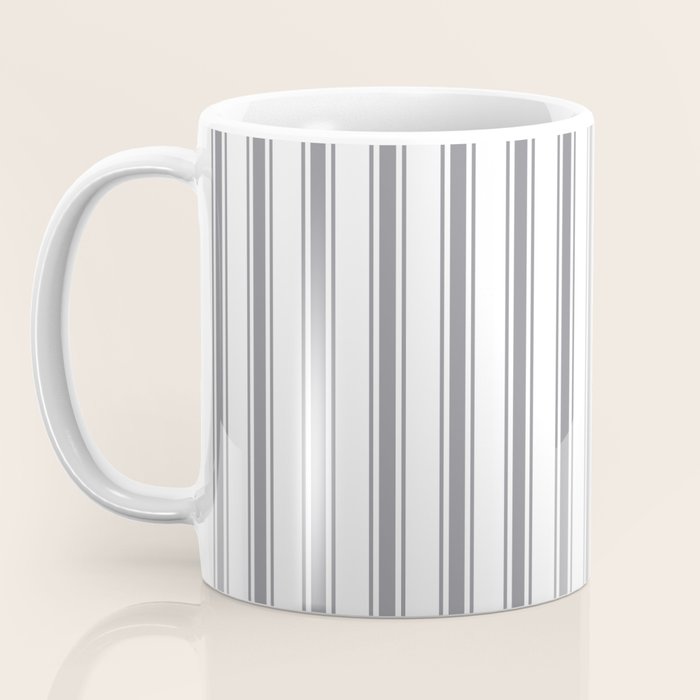 Gray blue ticking stripes Coffee Mug Gallery Image 3