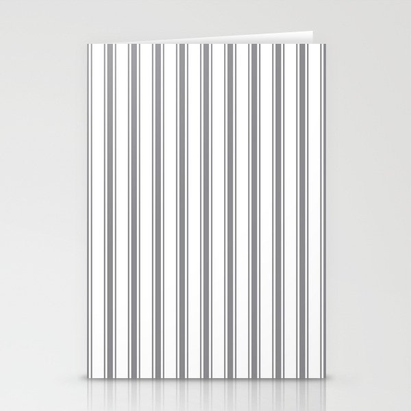 Gray blue ticking stripes Stationery Card Gallery Image 2