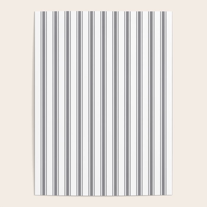 Gray blue ticking stripes Poster Gallery Image 4