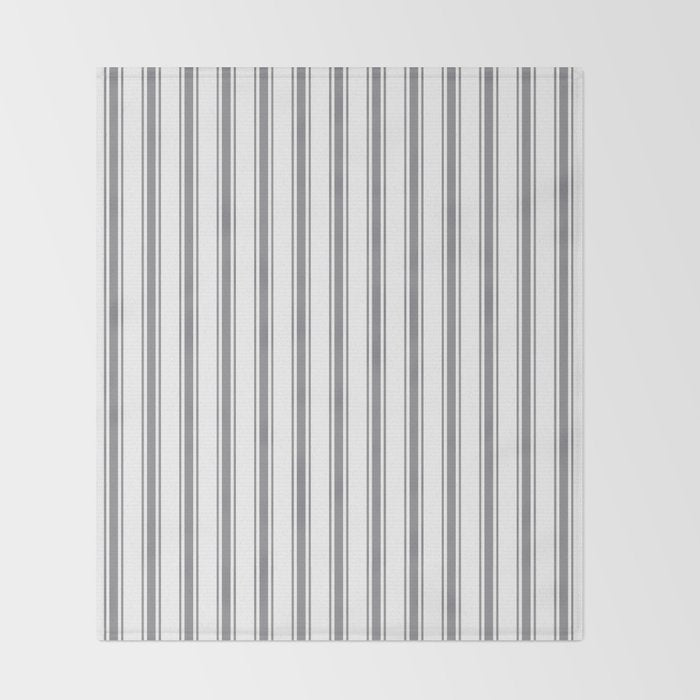 Gray blue ticking stripes Throw Blanket Gallery Image 2