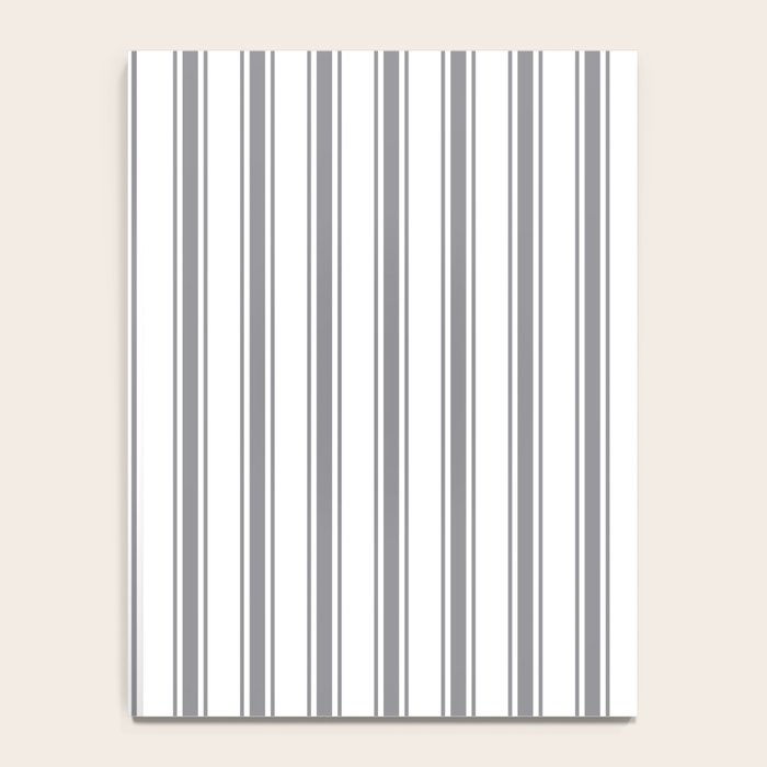 Gray blue ticking stripes Notebook Gallery Image 4