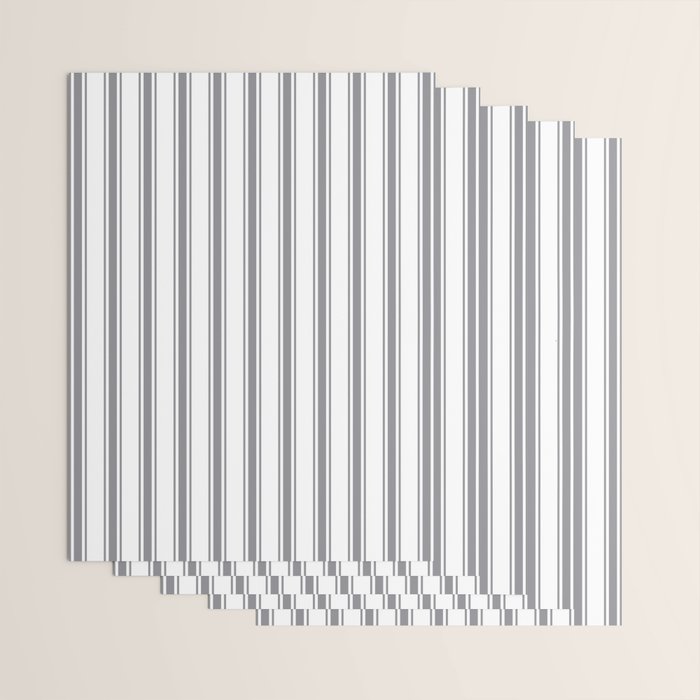 Gray blue ticking stripes Wrapping Paper Gallery Image 3