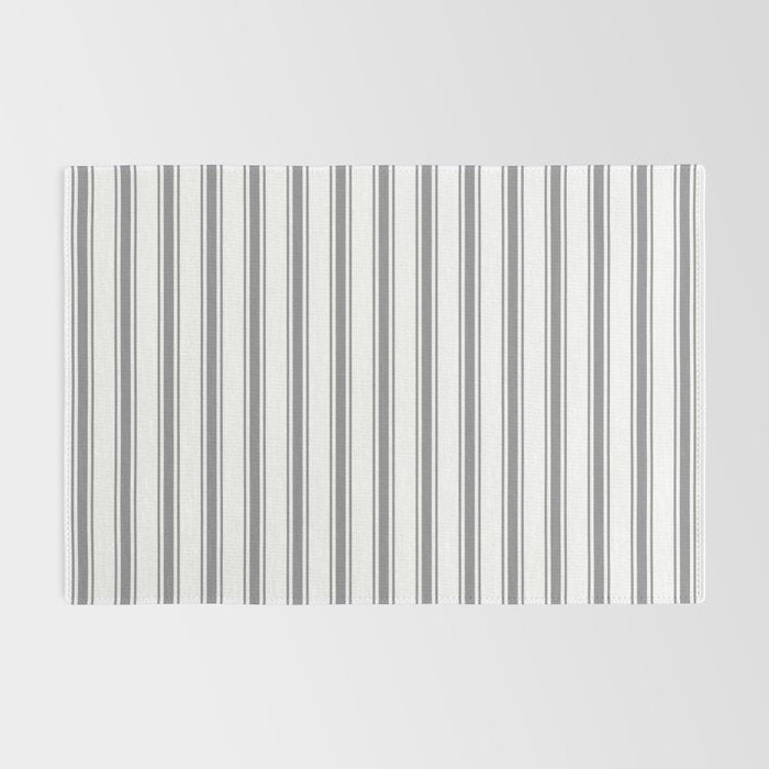 Gray blue ticking stripes Rug Gallery Image 2