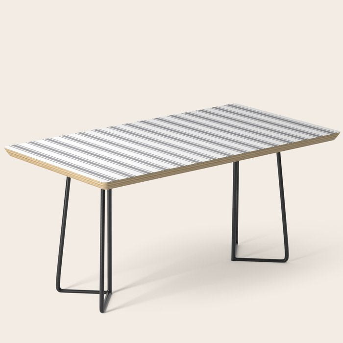 Gray blue ticking stripes Coffee Table Gallery Image 1