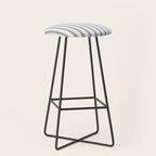 Gray blue ticking stripes Stool Gallery Image 1