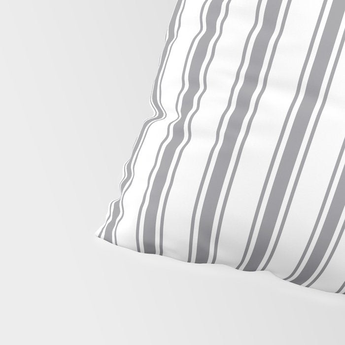Gray blue ticking stripes Pillow Sham Gallery Image 4